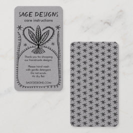 Tarjeta De Visita CARE INSTRUCCIONES Boho Whimsical Line Art Luxe