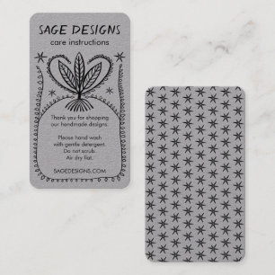 Tarjeta De Visita CARE INSTRUCCIONES Boho Whimsical Line Art Luxe