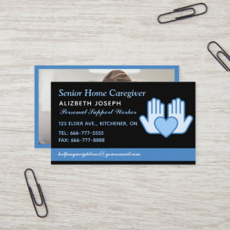 Tarjeta De Visita Caregiver Home Help Nurse photo modern