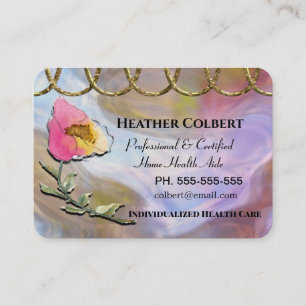 Tarjeta De Visita Caregiver Karina Hermoso Profesional Floral