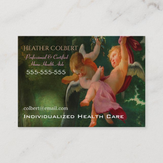 Tarjeta De Visita Caregiver Lovely Cherub Profesional (Anverso)
