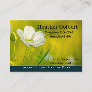 Tarjeta De Visita Caregiver Meadow Floral Profesional