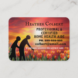 Tarjeta De Visita Caregiver Sunset Floral Profesional