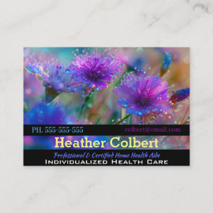 Tarjeta De Visita Caregiver Supérier Floral Profesional