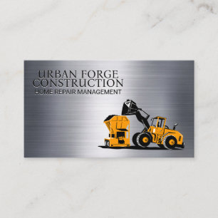 Tarjeta De Visita Cargador del vehículo de construcción   Cepillado 