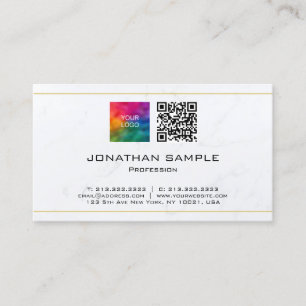 Tarjeta De Visita Cargar código QR Logotipo corporativo Oro de Mármo