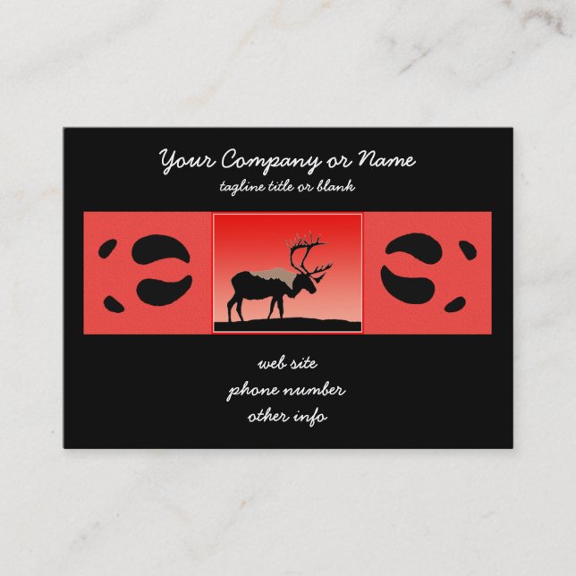 Tarjeta De Visita Caribou at Sunset - Arte original de la vida salva (Anverso)