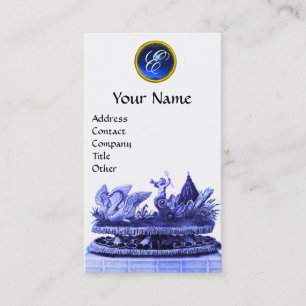 TARJETA DE VISITA CARIOTA AZUL DE LOS SUDORES CON CUPICATAS Y PASTEL