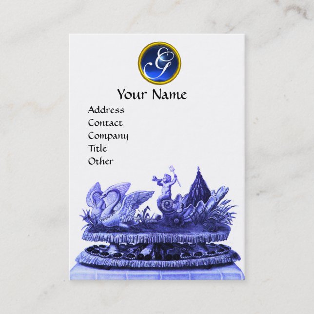 TARJETA DE VISITA CARIOTA AZUL DE LOS SUDORES CON CUPICATAS Y PASTEL (Anverso)