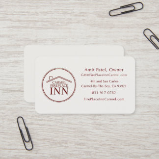 Tarjeta De Visita Carmel FirePlace Inn - Gerente - Diseño Personaliz