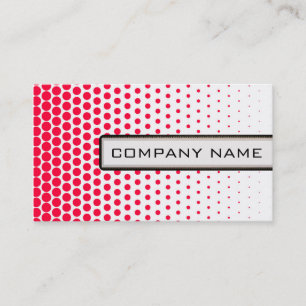 Tarjeta De Visita Carmine Red Polka Dot Elegant Blanco Moderno