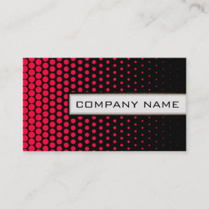 Tarjeta De Visita Carmine Red Polka Dot Elegant Moderno Negro