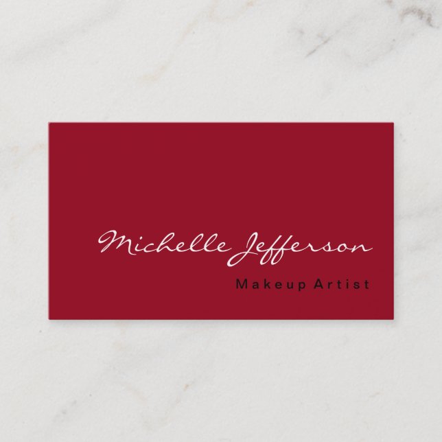 Tarjeta De Visita Carmine Red Trendy Professional Business Card (Anverso)