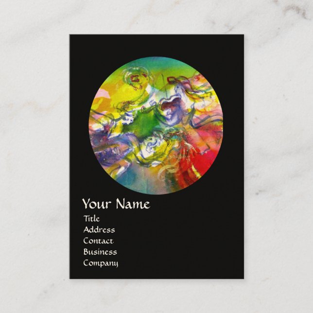 Tarjeta De Visita CARNAVAL ITALIANO / Danza ,Música,Artista de teatr (Anverso)