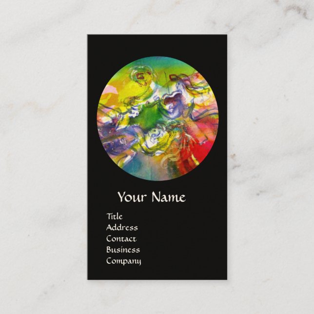 Tarjeta De Visita CARNAVAL ITALIANO / Danza ,Música,Artista de teatr (Anverso)