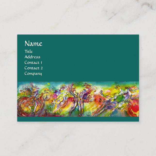 Tarjeta De Visita CARNAVAL ITALIANO / Danza ,Música,Artista de teatr (Anverso)