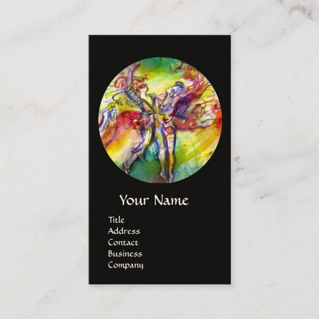 Tarjeta De Visita CARNAVAL ITALIANO / Danza ,Música,Artista de teatr (Anverso)