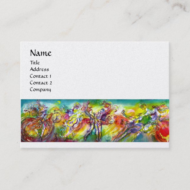 Tarjeta De Visita CARNAVAL ITALIANO, música de baile, perla blanca d (Anverso)