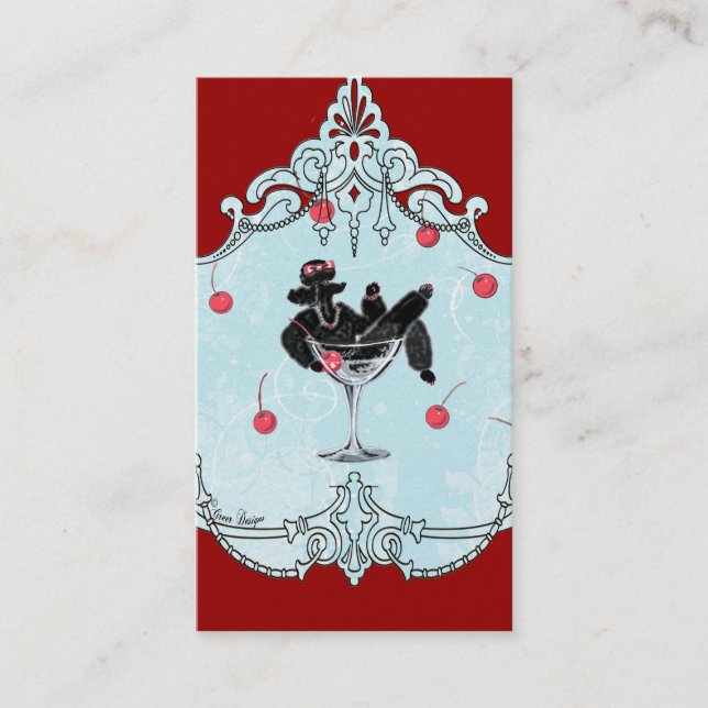 Tarjeta De Visita Carne negra y cerezas retro (Anverso)