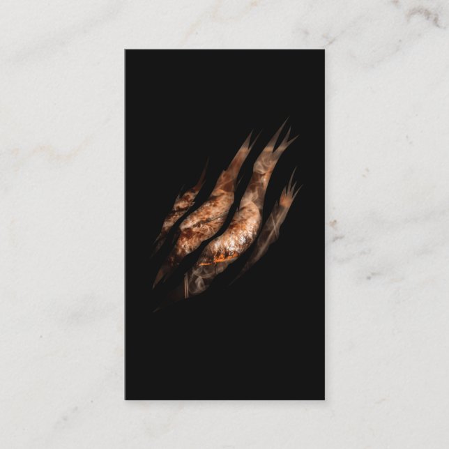 Tarjeta De Visita Carne y hamburguesa BBQ Lover Grillmaster (Anverso)