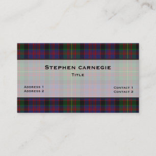 Tarjeta De Visita carnegie Tartan Plaid Personalizado
