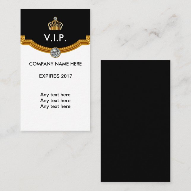 Tarjeta De Visita Carnets de socio del VIP (Anverso / Reverso)