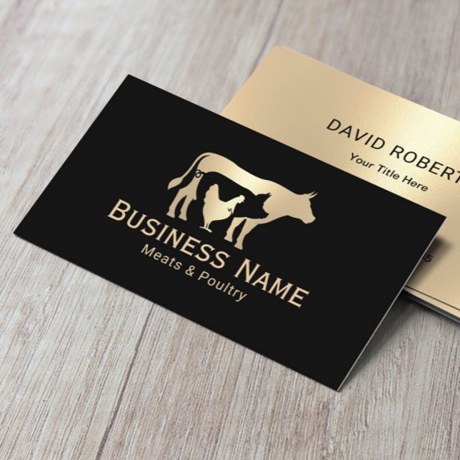 Tarjeta De Visita Carnicería Carne y Aves de Corral Mercado de Oro M (Subido por el creador)