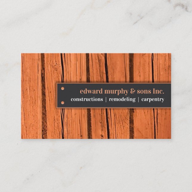 Tarjeta De Visita Carpenter Business Card Template (Anverso)