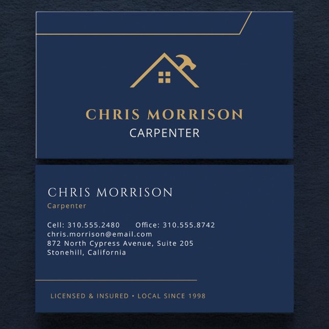 Tarjeta De Visita Carpenter Carpentry Contractor Home Builder (Subido por el creador)