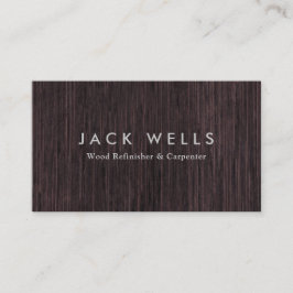 Tarjeta De Visita Carpenter Wood Worker Refinisher Dark Wood Grain