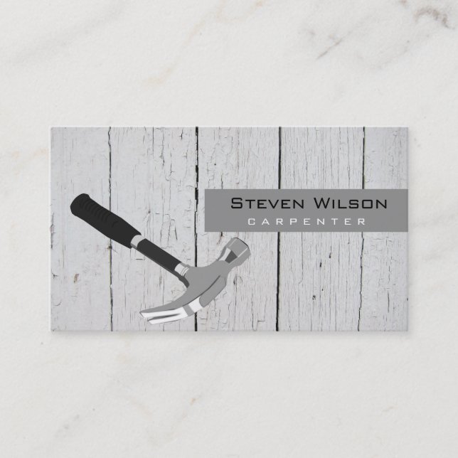 Tarjeta De Visita Carpenter Woodwork Professional Wood Tool (Anverso)