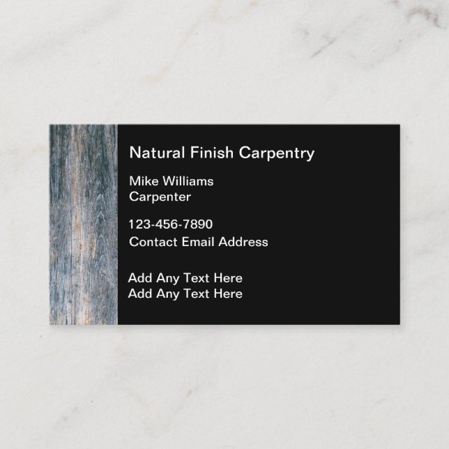 Tarjeta De Visita Carpenter Woodwork Services (Anverso)