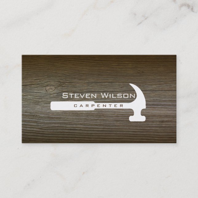 Tarjeta De Visita Carpenter Woodworker Professional Tool Wood (Anverso)