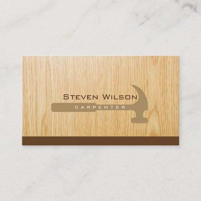 Tarjeta De Visita Carpenter Woodworker Professional Tool Wood (Anverso)