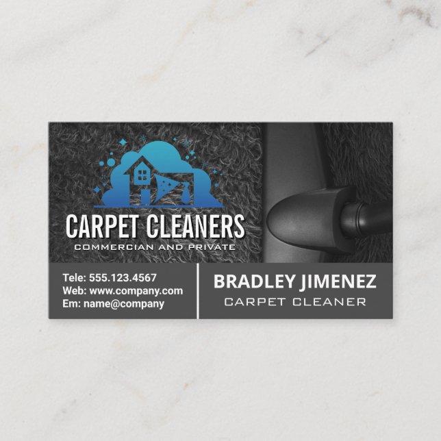 Tarjeta De Visita Carpet Cleaner | Vacuuming Machine | Home (Anverso)