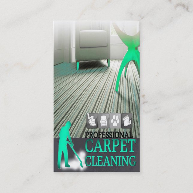 Tarjeta De Visita Carpet Cleaning Service Business Card (Anverso)