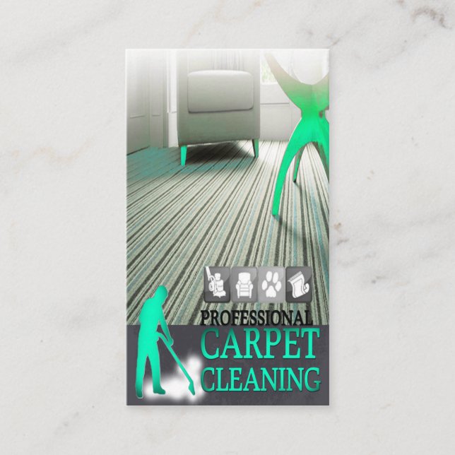 Tarjeta De Visita Carpet Cleaning Service Business Card (Anverso)