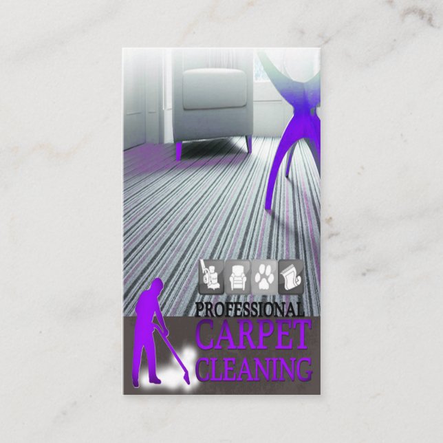 Tarjeta De Visita Carpet Cleaning Service Business Card (Anverso)