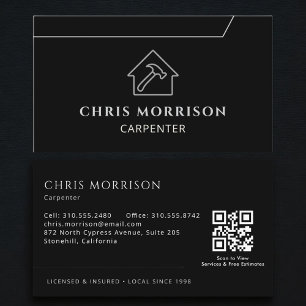 Tarjeta De Visita Carpintería Código QR Carpintero