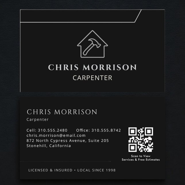 Tarjeta De Visita Carpintería Código QR Carpintero  (Subido por el creador)