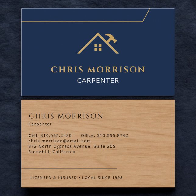 Tarjeta De Visita Carpintería Construcción Carpintería Hogareña (Subido por el creador)