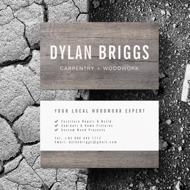 Tarjeta De Visita Carpintería de Construcción Personalizada Minimali (Personalize with your business card details)