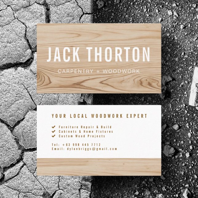 Tarjeta De Visita Carpintería de Construcción Personalizada Minimali (Personalize with your business card details)