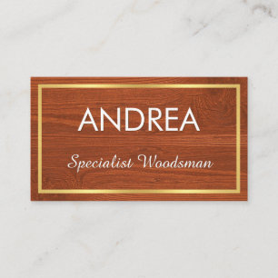 Tarjeta De Visita Carpintería de madera minimalista simple
