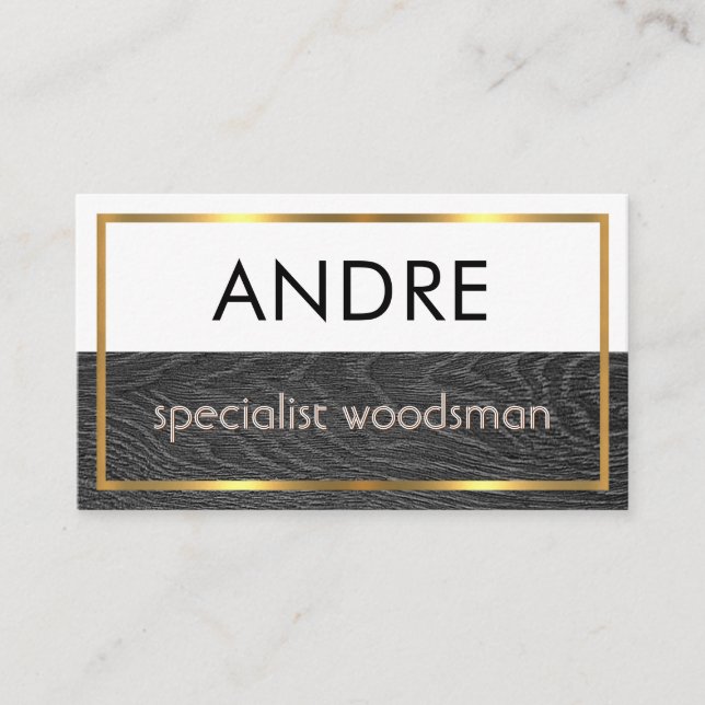 Tarjeta De Visita Carpintería de madera minimalista simple (Anverso)