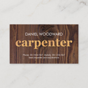 Tarjeta De Visita Carpintería de madera para carpintero de carpinte