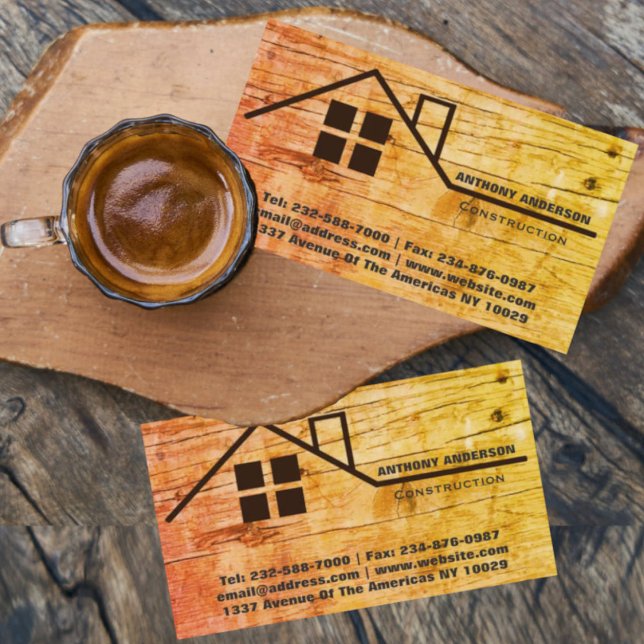 Tarjeta De Visita Carpintería de madera y construcción (Subido por el creador)