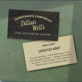 Tarjeta De Visita Carpintería de mano de construcción Madera oscura