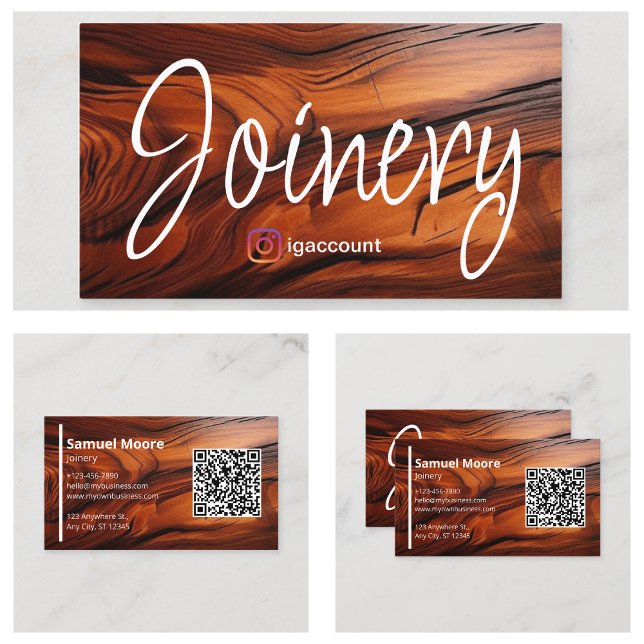 Tarjeta De Visita Carpintería madera Cocobolo (Woodworking Cocobolo wood Business Card
)