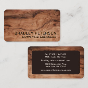 Tarjeta De Visita Carpintería Madera Moderna Muebles Carpintero